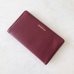 New! NWOT Lark & Ives continental snap wallet (Bordeaux / maroon with gold trim)